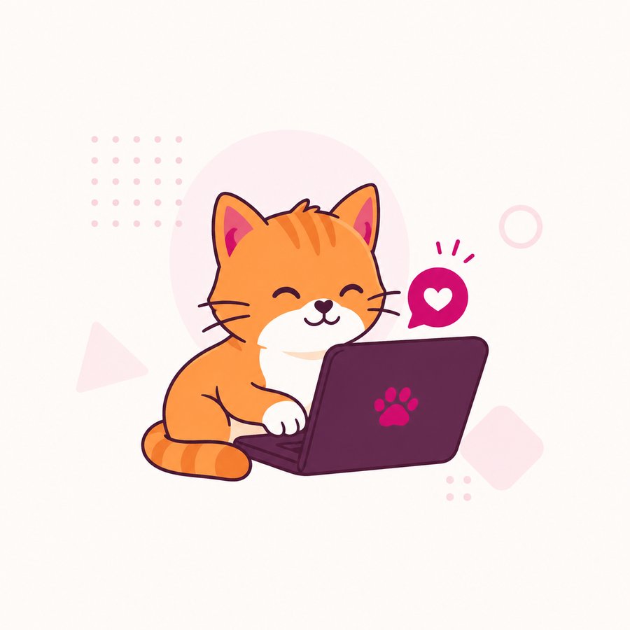 Gato contratando pelo notebook